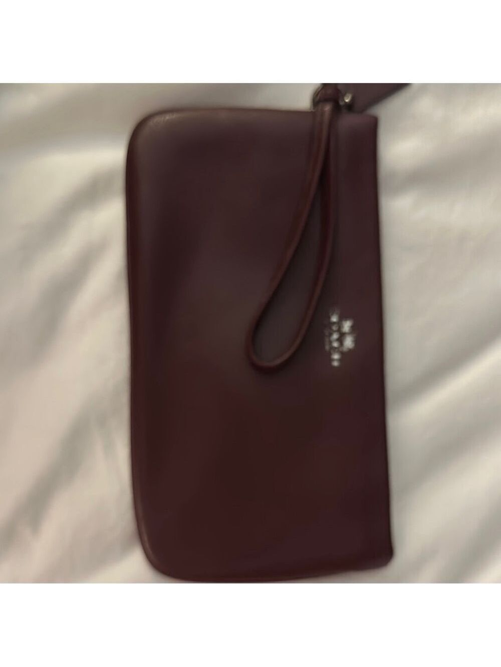 Coach Burgundy Leather Clutch Wristlet - Picture 9 of 9